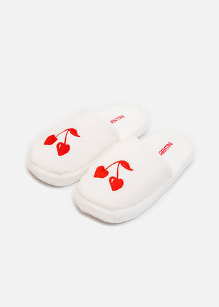 Casentini Premium Slippers - White with Red